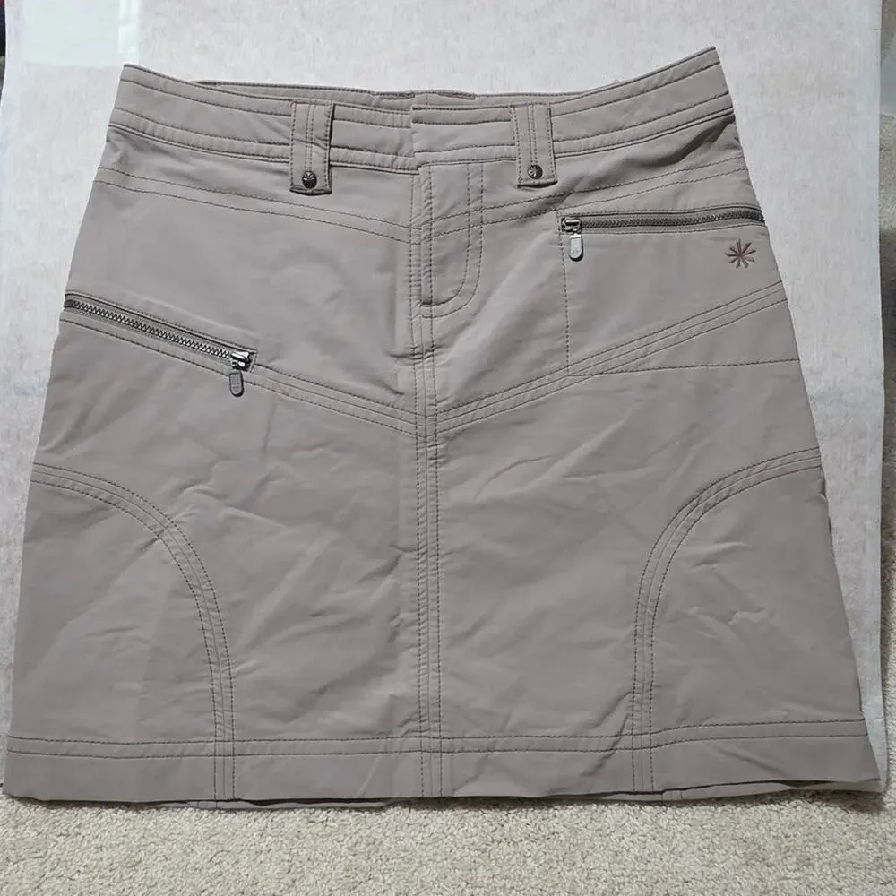 Athleta Taupe Mini Skirt with Zip Pockets SIZE 6
